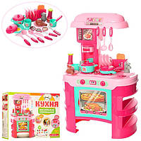 Детская игрушечная кухня 008-908 с посудой (Розовый)