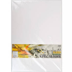 Папір для креслення А3 AmberGraphic "Графіка" 10 аркушів, 200г/м², в п/п пакеті KNZ