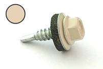Саморіз покрівельний 4,8*19 DIN 7504K RAL 1015 по металу (пач 50шт) (колір - слонова кістка світла)