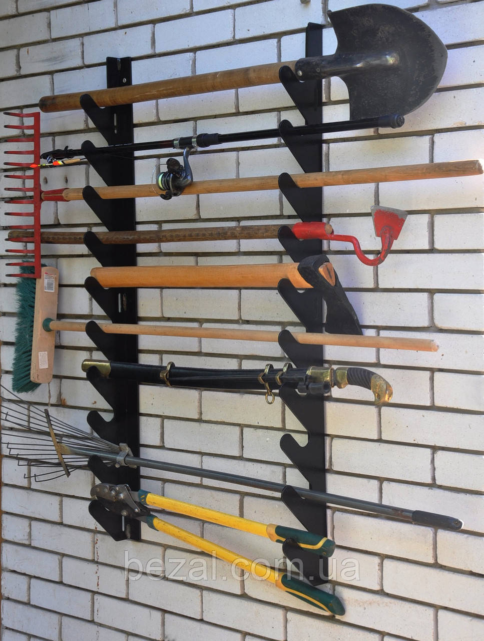 Полиця металева для садового інструменту на 8 од., фото 1