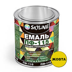 Емаль ПФ-115 алкідна універсальна атмосферостійка «Skyline» Жовтий 0.9 кг від Latinta