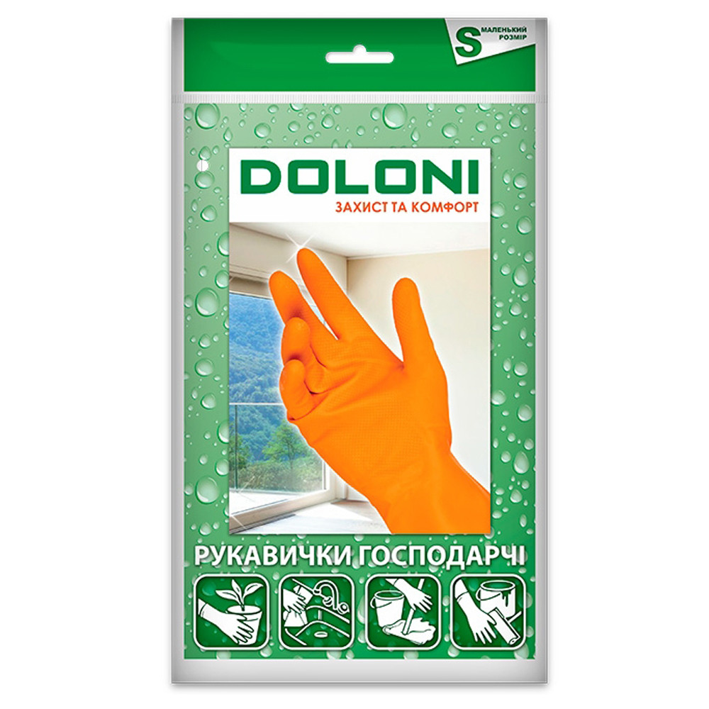 Рукавиці Doloni латексні, господарські, розмір S арт. 4544