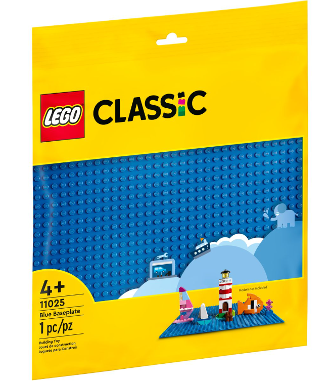 LEGO Classic Будівельна пластина синього кольору (11025)