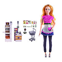 Кукла типа Барби Bambi KQ113A с тележкой и продуктами (Белый)