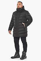Чорна куртка чоловіча подовжена модель 49818 Поліестер із вітро- і водозахисним покриттям, Знімний, Так, Довга куртка, Поліестер, може трохи відрізнятися від кольору реального виробу. Це пов'язано з параметрами монітора., Штучне хутро, Чоловіче, 48 (M) 54, фото 2