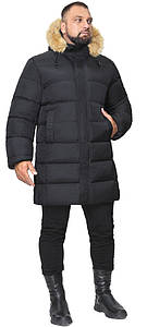 Зимова чоловіча куртка трендова чорна великого розміру модель 53900 (КЛАД ТІЛЬКИ 56(3XL))