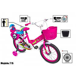 Велосипед Shengda T15 Рожевий ручний 16 дюймів із дисковими гальмами Art9658