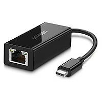 Зовнішня мережева карта Ugreen US236 USB Type-C to 10/100/1000Mbps Ethernet 50307 (Чорний)