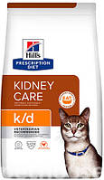 Корм для кошек Хиллс Hill's PD Feline k/d Kidney Care с курицей 1,5кг при почечной и сердечной недостаточности