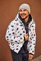 Мужская зимняя курточка пуховик NBA Зимняя дутая куртка c капюшоном