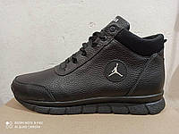 Кожаные мужские кроссовки для зимы, большого размера, Jordan батальная серия! 46,47,48,49, 50 с мехом