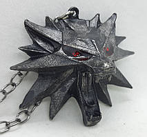 Медальйон амулет Відьмака Вовк Геральт Witcher Wolf Necklace Червоні Очі