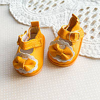Туфли для куклы с ремешком и бантиком 5.3*3.2 см Оранжевые