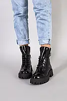 Женские зимние ботинки ShoesBand Черные натуральные кожаные наплак на среднюю стопу внутри полушерсть 39