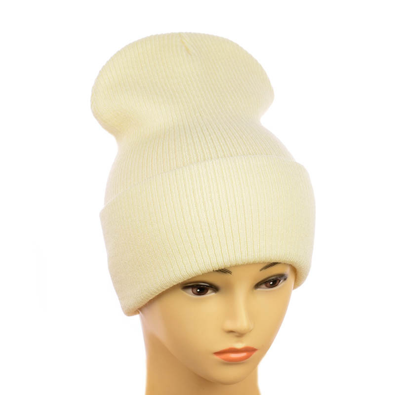 Шапка-лопата з широким вiдворотом "Нітіка" молочний