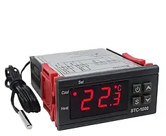 Терморегулятор STC-1000, 220В, 10А, від -50 до +99°C, з виносним датчиком, контролер температури