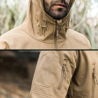 Тактична куртка Pave Hawk PLY-6 Sand Khaki L чоловіча армійська з капюшоном і кишенями на рукавах 45 шт., фото 5