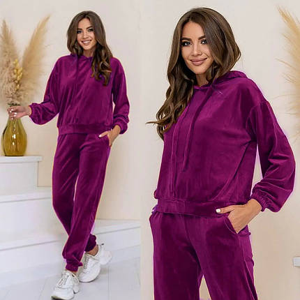 Неймовірний жіночий костюм Кофта+Штани Тканина "Плюший Велюр" 44, 48 розмір 44, фото 1