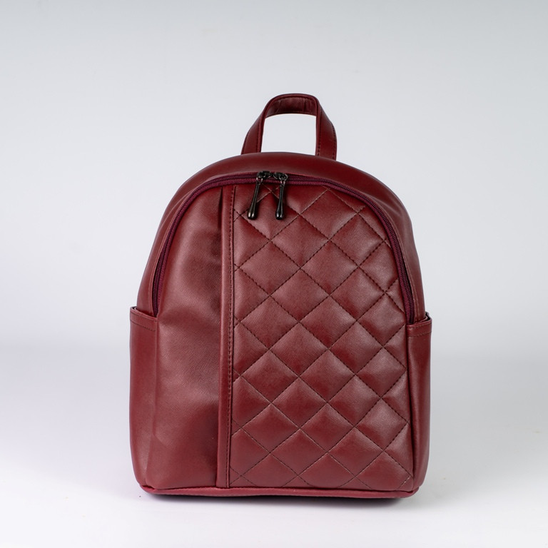 Бордовый женский рюкзак портфель Ксения на молнии, Городской молодежный рюкзак бордового цвета для ноутбука А4 - фото 1 - id-p808891013
