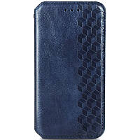 Кожаный чехол книжка GETMAN Cubic (PU) для Samsung Galaxy A23 4G Искусственная кожа, Слот для визитки, Синий