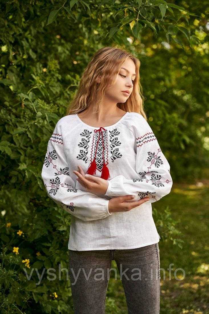Вишиванка жіноча з льону "два кольори", арт. 4568
