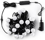 Світлодіодна Smart LED-гірлянда Twinkly Festoon LED AWW 20, 10 м, BT+WiFi, Gen II, IP44, кабель чорний, фото 3