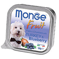 Паштет для собак Monge Dog FRUIT Индейка, Черника 100 г