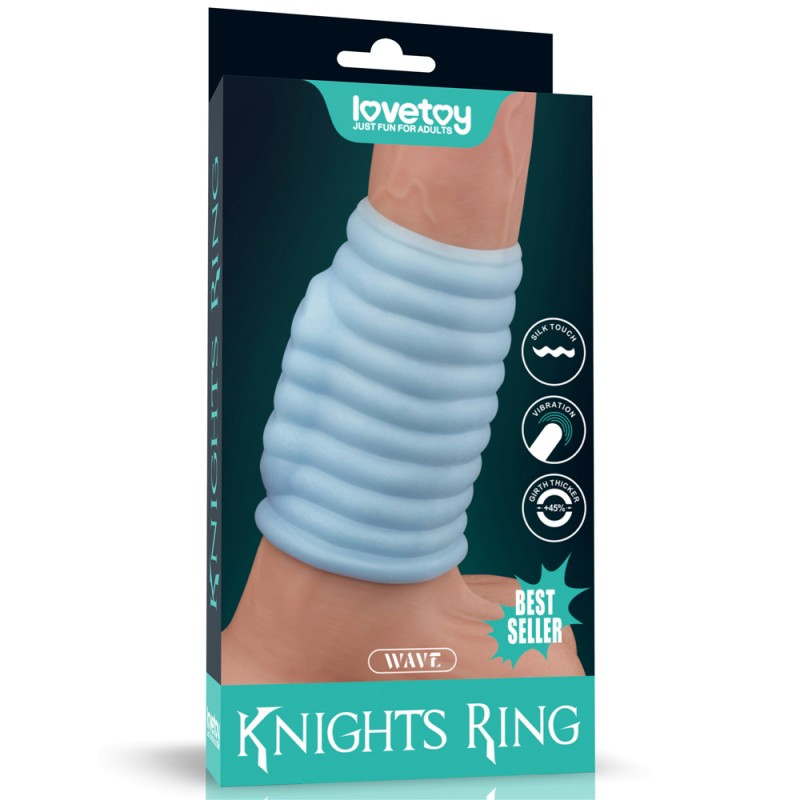 Vibrating Wave Knights Ring (Blue) | Puls69, фото 1