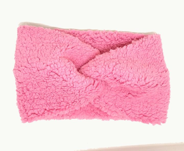 Пов'язка жіноча тепла рожева Тедді, фото 1