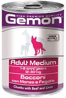 Консерва для собак Gemon Dog Wet Medium Adult Говядина, Печень 415 г