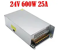 Блок питания 24V, 600W, 25А, IP20, металлический корпус, не герметичный, для внутреннего применения.