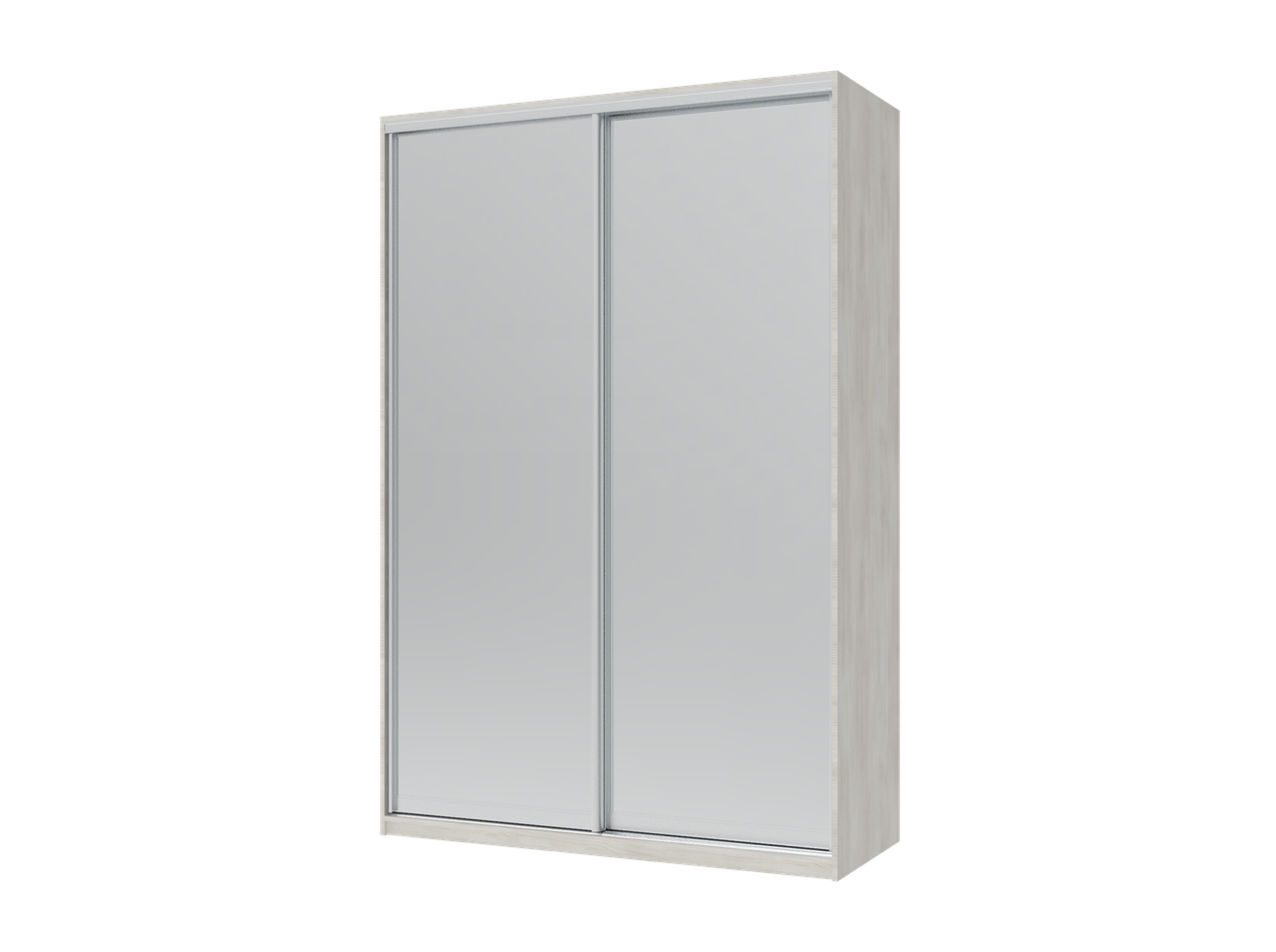 Шафа купе з дзеркалом 150х60х225. Дводверна шафа-купе для одягу Сіті Лайт Doros Біле дерево 2 Дзеркала, фото 1