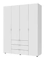 Біла шафа розпашна для одягу 155х49,5х203,4. Біла шафа без дзеркал Гелар Doros Біла 4 ДСП
