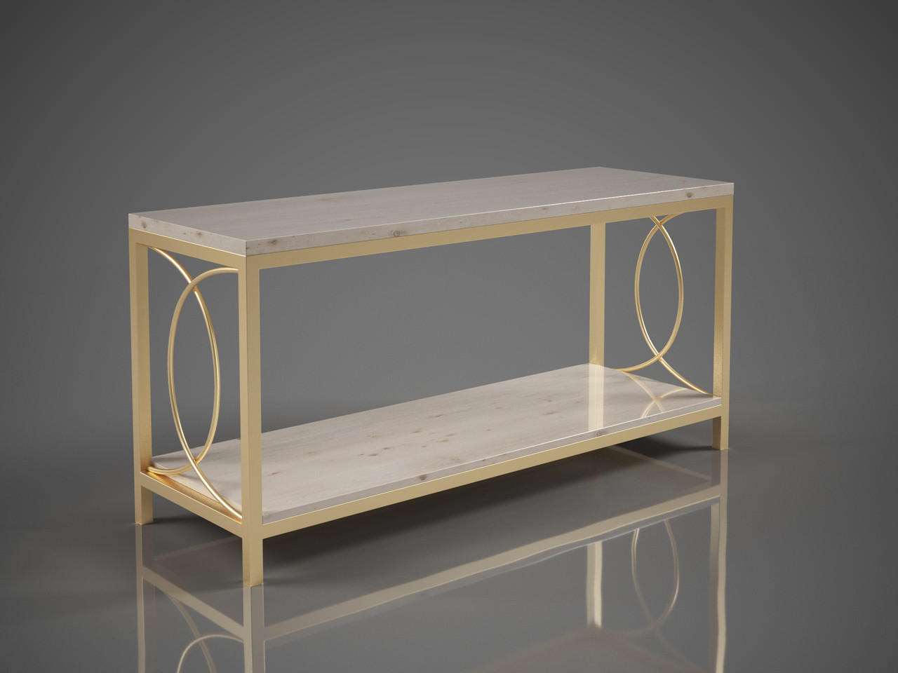 Тумба під ТВ Емір метал бежевий ДСП Дуб корабельный Лейбл (TeneroTM)