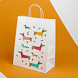 Пакет подарунковий Зимовий 260*150*350 Дитячі подарункові пакети з малюнком "Такси", фото 2