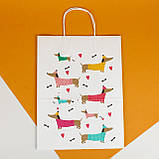 Пакет подарунковий Зимовий 260*150*350 Дитячі подарункові пакети з малюнком "Такси", фото 7