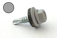 Саморіз покрівельний 4,8*19 DIN 7504K RAL 9006 по металу (пач 50шт) (колір - біло-алюмінієвий)