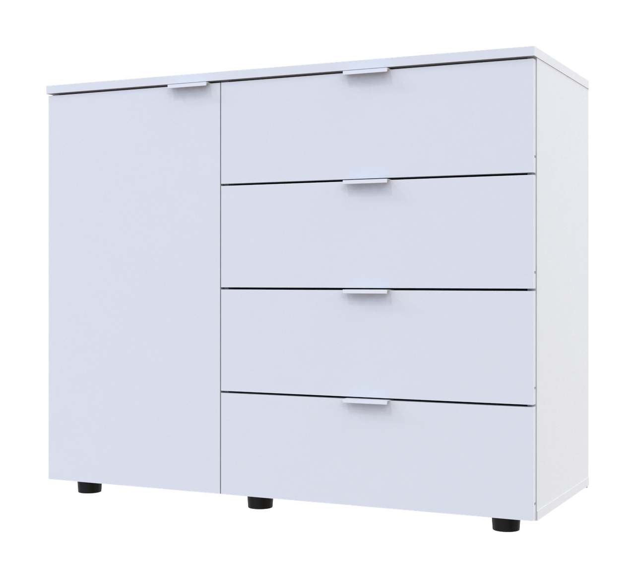 Комод GС1 Doros Білий 100х38,1х81,2 п'ять шухляд. Білий комод із висувними ящиками до спальні, фото 1