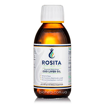 Rosita Extra-Virgin Cod Liver Oil/олія печінки тріски холодного пресування 150 мл BX998