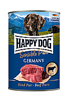 Влажный корм для собак Happy Dog Sens с говядиной (Хэппи Дог), 800гр | Консерва для собак happy dog sens