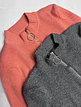 Жіночий однотонний гольф у рубчик із коміром на блискавці (р. 40-44) 91043076, фото 7