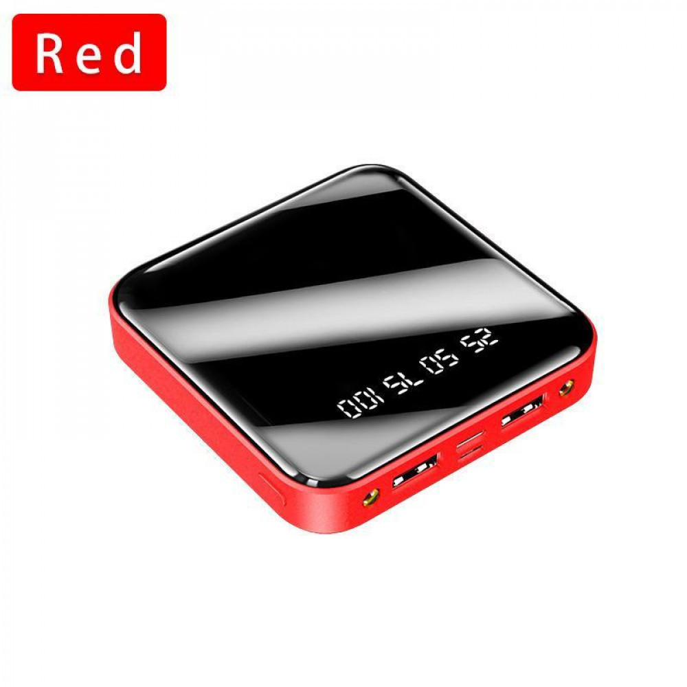 Power Bank з цифровим дисплеєм 20000 mAh зовнішній акумулятор для мобільного телефона червоний