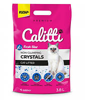 Силикагелевый наполнитель для кошачьего туалета Calitti Crystals 3.8 л Fresh blue