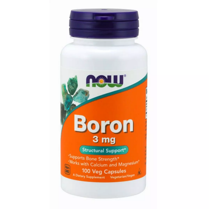 Бор, 3 мг, Boron 3 mg, Now Foods, 100 вегетарианських капсул