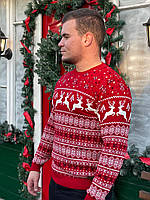 Мужской свитер Турция теплый мужской свитер зимние свитера с оленями красного цвета