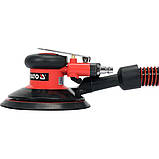 Шліфмашина ексцентрикова пневматична з диском Ø=150 мм (0.63 MPa) 128 л/хв Yato YT-09738 (Польща), фото 2