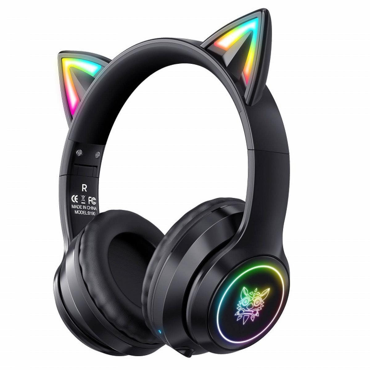 Навушники Bluetooth ONIKUMA Gaming CAT B90 Gaming CAT B90 з підсвічуванням, Black (N019330)