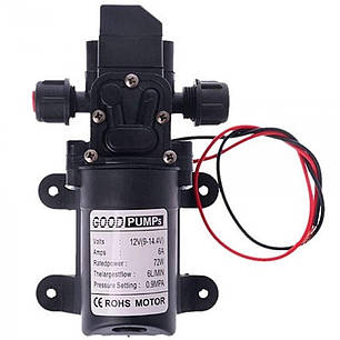 Насос водяний мембранний Good Pumps 12В 72Вт 130psi високого тиску, Black, фото 3