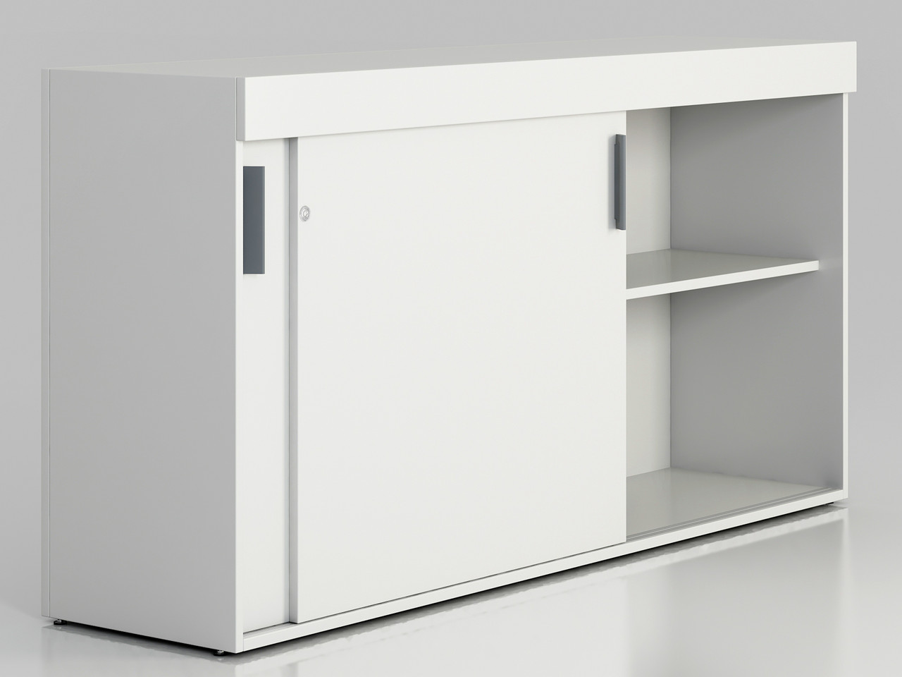 Купить Офисная тумба с раздвижными фасадами замком Enrandnepr белая ...