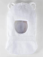 Шапка-шлем детский TALVI ОГ 46-48 см зимний вязаный на 1-2 года на флисе Митси белый